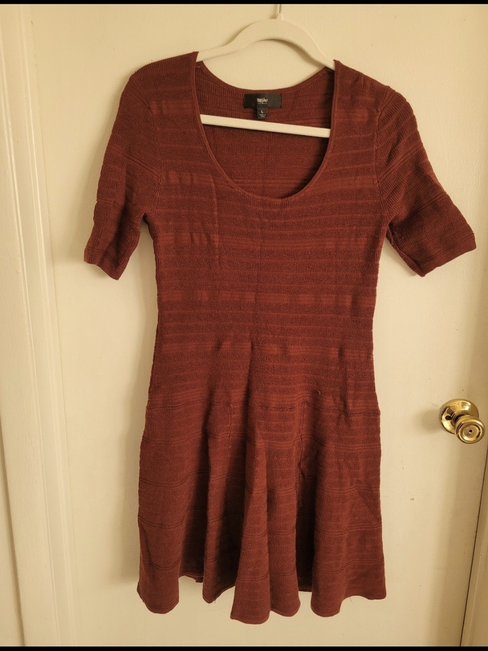 Mossimo Supply Co. Rust Scoop-Neck Fit & Flare Mini Dress